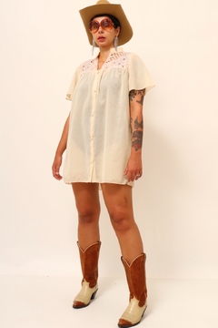 Vestido algodão camisola western