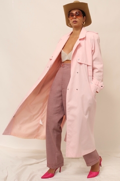 Trench Coat rosa candy forrado - loja online