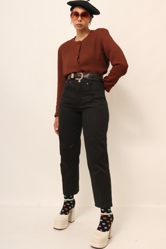 Calça cintura alta SHIMAS jeans preta - loja online