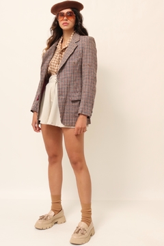 Blazer xadrez forrado vintage color - loja online