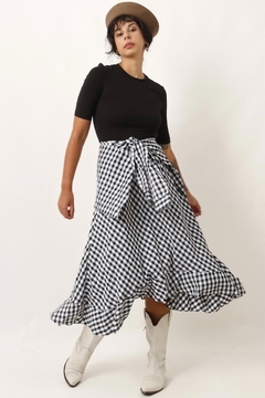 vestido saia embutida xadrez vintage na internet