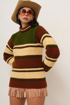 tricot listras bem grosso vintage na internet