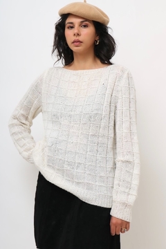 tricot textura off white vintage - comprar online