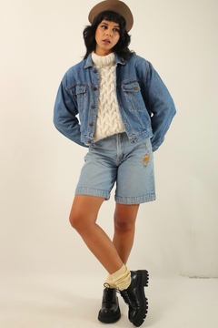 Jaqueta jeans azul classica 90’s - loja online