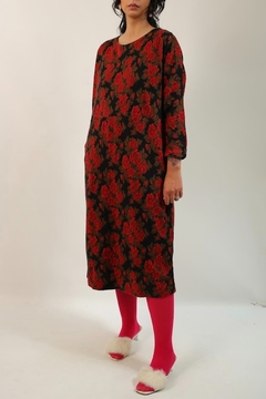 Vestido floral tricot grosso vintage chic - comprar online