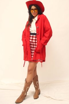 Casaco vermelha caouz manga longa vintage - comprar online