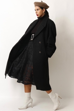 casaco preto forrado longo