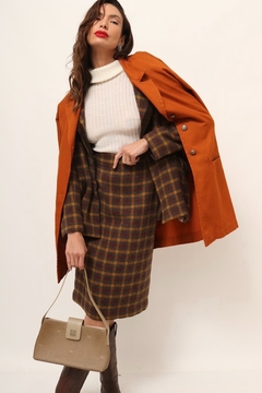 casaco forrado laranja vintage - loja online