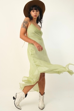 vestido verde forrado 90’s vintage - comprar online
