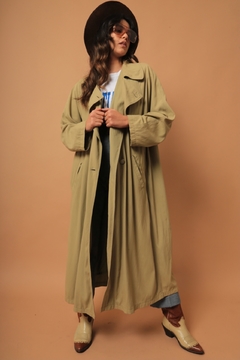 Trench coat verde militar forro matelasse vintage - comprar online
