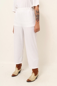 conjunto blusa + calca branco listras textura na internet