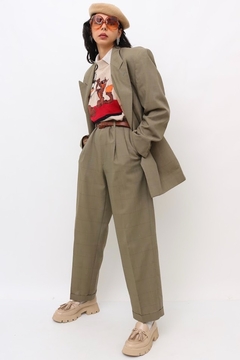 conjunto YSL verde oliva calça + blazer - loja online