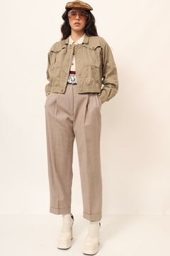 Calça cenoura lã cintura alta BEGE vintage ( PESPCTIVA) - comprar online