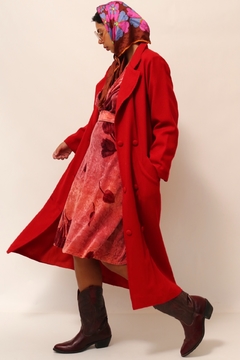 casaco vermelho forrado longo
