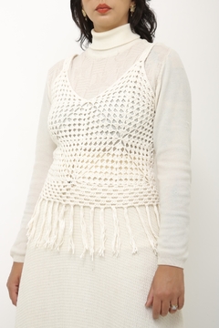 Top crochet franja vintage - loja online