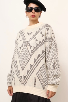 pulover longo off white western - loja online