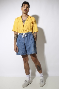 Camisa 100 % algodão amarela det off bolso   - loja online