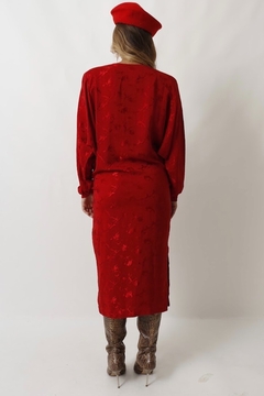 vestido vermelho decote 80’s glamour na internet