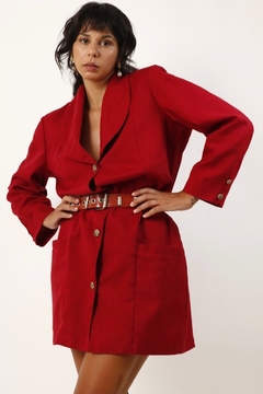 vestido blazer vermelho longo vintage na internet
