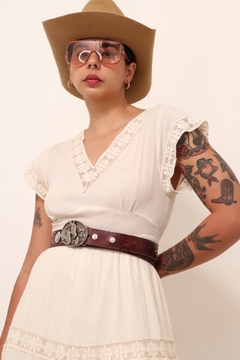 Vestido algodão western babados - comprar online