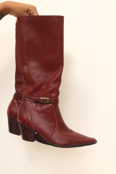 Bota marsala 100% couro 36