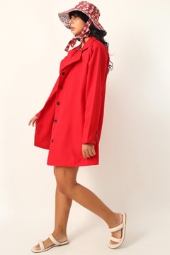 Blazer vermelho estilo casaco vintage - Capichó Brechó