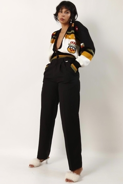calça cintura mega alta preta vintage - comprar online