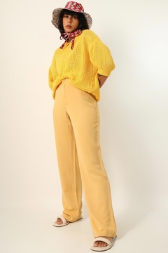 Pulôver tricot grosso amarelo na internet