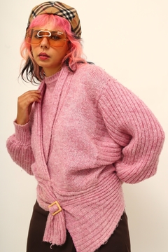 Tricot rosa acinturado 80´s vintage MOM - comprar online