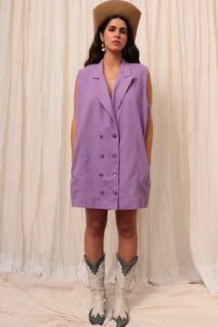Vestido roxo transpassado amplo - comprar online