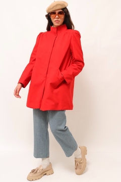 Casaco vermelho ombreira vintage 100% LÃ na internet