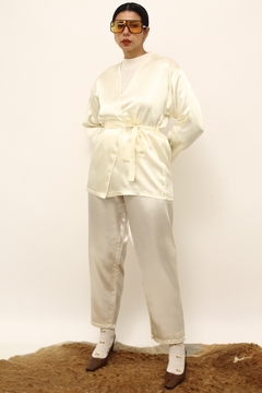 Conjunto calça + blusa pijama acetinado vintage - loja online