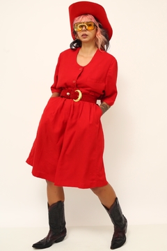 Conjunto vermelho blazer + bermuda - loja online