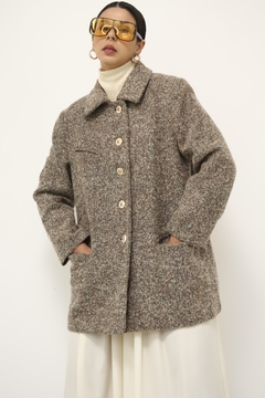 Casaco lã batida vintage 60´s marrom - comprar online