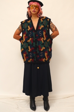 Maxi colete de tricot color vintage 80`s - comprar online