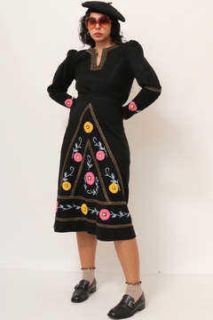 Conjunto saia + blusa bordado vintage na internet