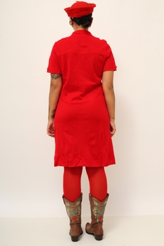 Vestido vermelho polo vintage - comprar online