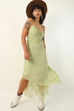 Imagem do vestido verde forrado 90’s vintage