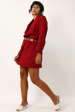 vestido blazer vermelho longo vintage - Capichó Brechó