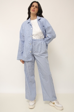 Conjunto pijama calça + blusa listras - comprar online