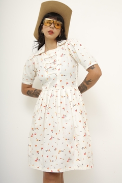 Vestido floral vintage crepe - comprar online