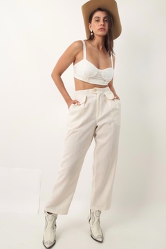 Calça estilo linho Off white vintage - comprar online