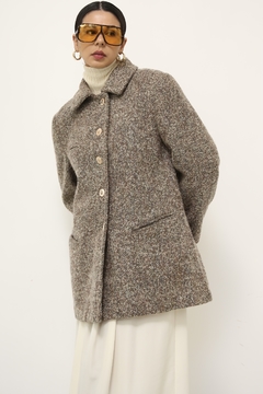 Casaco lã batida vintage 60´s marrom na internet