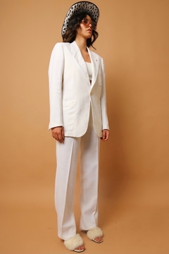 conjunto branco alfaiataria calça + blazer - Capichó Brechó
