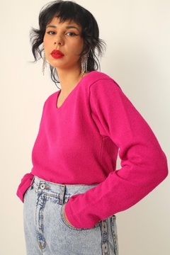 Imagem do Blusa rosa manga limga atoalhada vintage