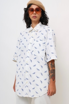 camisa avioes vintage manga curta - loja online