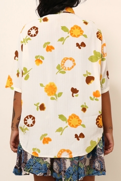Camisa flores amarela vintage - loja online