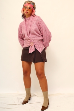 Tricot rosa acinturado 80´s vintage MOM - loja online