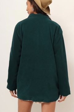 blazer verde forrado manga longa - comprar online