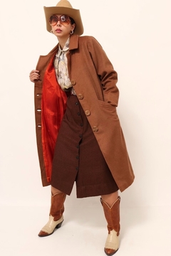 casaco marrom longo forrado - comprar online